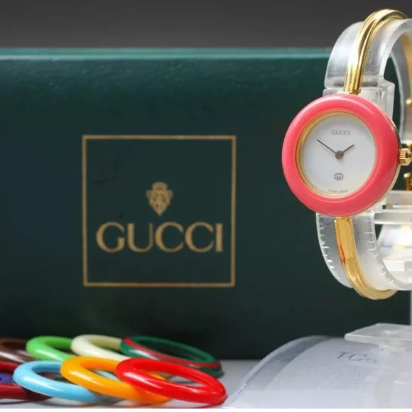 GUCCI ICONIC 14K Gold Plated LUXURY Statnent Watch - Picture 2 of 11